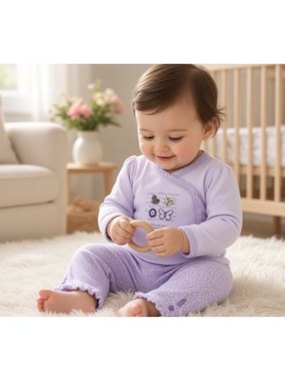 CARTER’S Purple Floral Daddy’s Princess Pants Set Girls 9 months